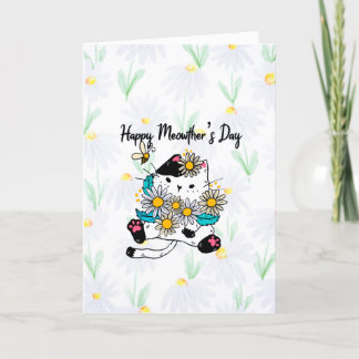 Tarjeta De Agradecimiento Feliz Día de la Madre Día de Gato Gracioso