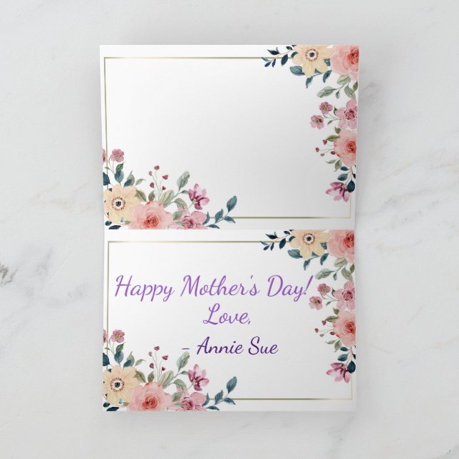 Tarjeta De Agradecimiento Feliz Día de la Madre, hijo favorito, Personalizad (Interior)