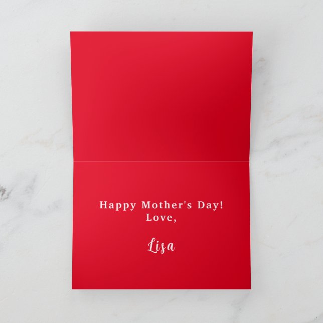 Tarjeta De Agradecimiento Feliz Día de la Madre, hijo favorito, Personalizad (Interior)