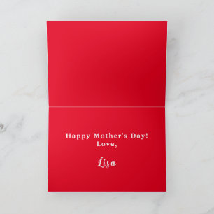 Tarjeta De Agradecimiento Feliz Día de la Madre, hijo favorito, Personalizad