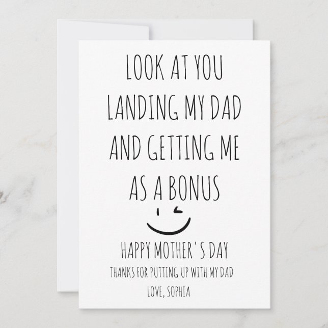 Tarjeta De Agradecimiento Feliz día de la madre, mamá (Anverso)
