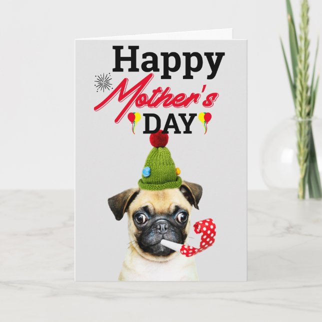 Tarjeta De Agradecimiento Feliz Día de la Madre, mamá increíble del perro (Anverso)