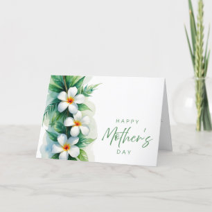 Tarjeta De Agradecimiento Feliz Día de la Madre Plumeria y Maile Lei