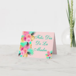 Tarjeta De Agradecimiento Feliz Dia De La Madre Tropical Leaves Español 