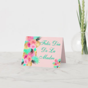 Tarjeta De Agradecimiento Feliz Dia De La Madre Tropical Leaves Español