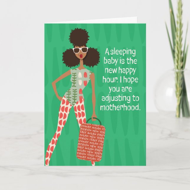 Tarjeta De Agradecimiento Feliz Día de la Madre - Un bebé durmiendo (Anverso)