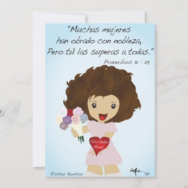 Tarjeta De Agradecimiento Feliz Día de las Madres (Anverso)
