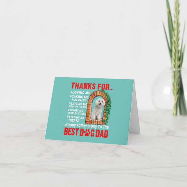 Tarjeta De Agradecimiento feliz día de los fars mejor perro papá lindo perro (Anverso)
