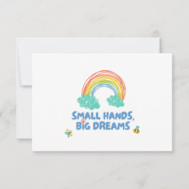 Tarjeta De Agradecimiento Feliz día de los niños Manos pequeñas, grandes sue