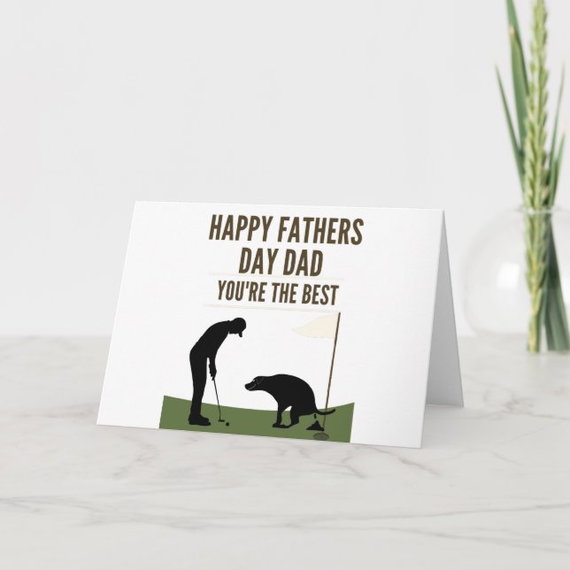 Tarjeta De Agradecimiento Feliz Día de los Padres Papá Golfiando Poop (Anverso)