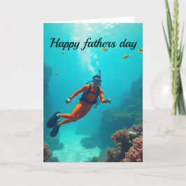 Tarjeta De Agradecimiento Feliz día de los padres snorkeler