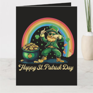 Tarjeta De Agradecimiento Feliz día de San Patricio Leprechaun divertido