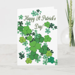Tarjeta De Agradecimiento Feliz Día de San Patricio Shamrock & Daisies Card