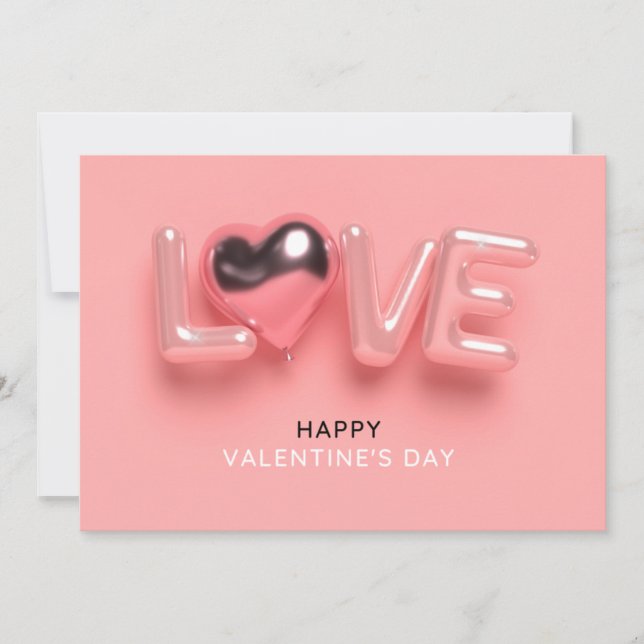 Tarjeta De Agradecimiento Feliz Día de San Valentín (Anverso)