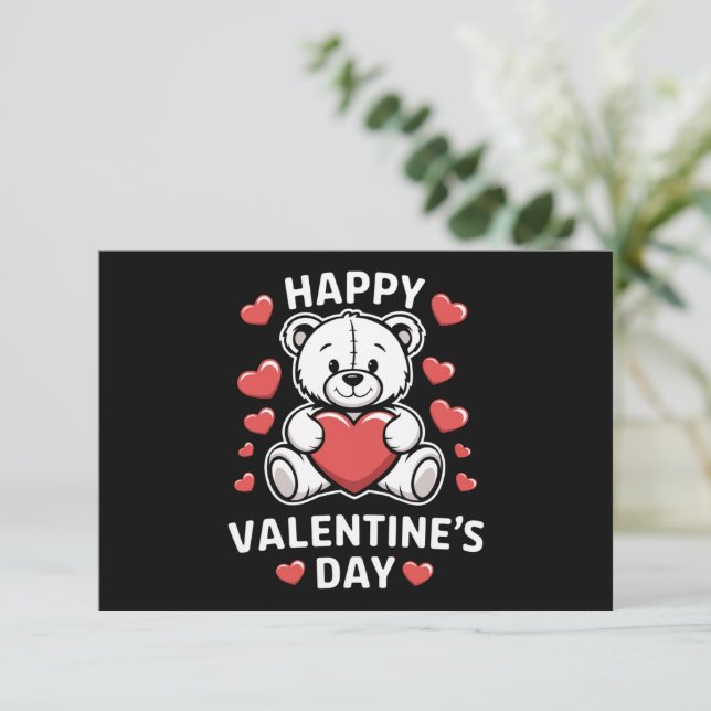 Tarjeta De Agradecimiento Feliz Día de San Valentín (Anverso de pie)