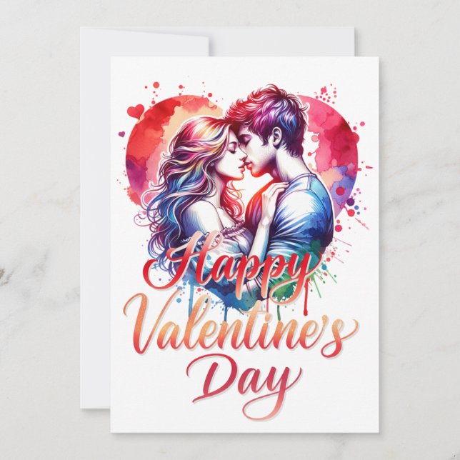 Tarjeta De Agradecimiento Feliz Día de San Valentín (Anverso)