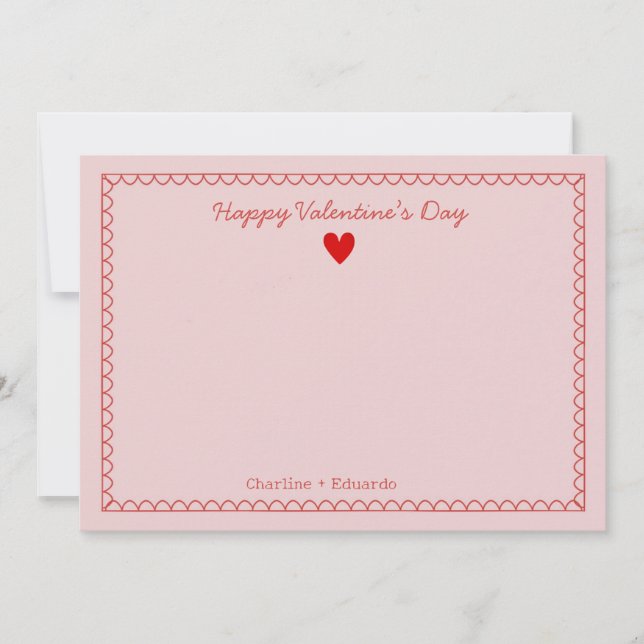 Tarjeta De Agradecimiento Feliz Día de San Valentín Gracias (Anverso)