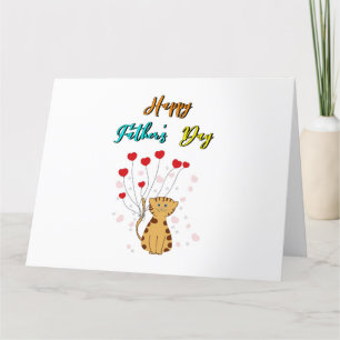 Tarjeta De Agradecimiento Feliz Día del Padre Kitty Papá Regalo Padre Gato P