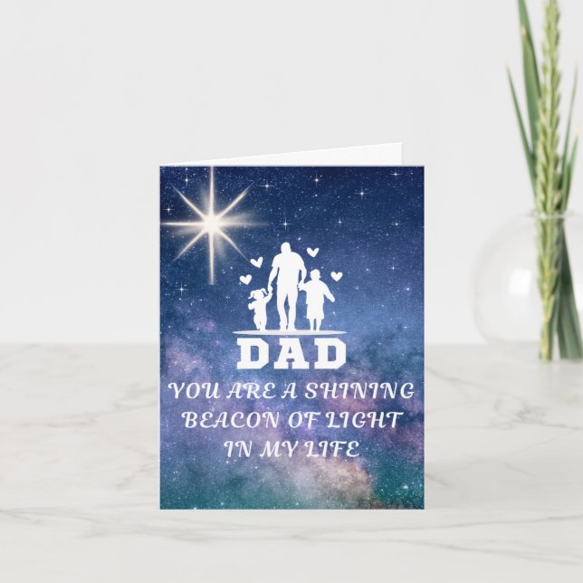 Tarjeta De Agradecimiento Feliz Día del Padre, papá eres el mejor, (Anverso)