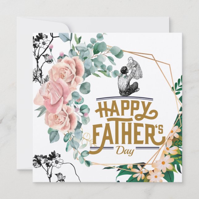 Tarjeta De Agradecimiento Feliz Día del Padre para mi papá (Anverso)
