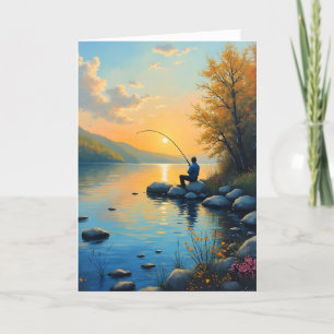 Tarjeta De Agradecimiento Feliz día del padre tema de pesca