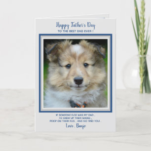 Tarjeta De Agradecimiento Feliz Día del Padre- Un gracioso perro, papá - Fot