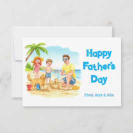 Tarjeta De Agradecimiento Feliz Día del Padre Vacaciones Familiares en la Pl