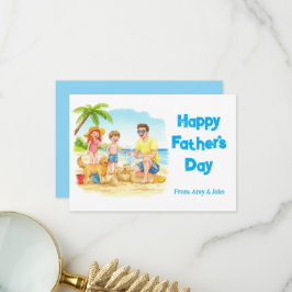 Tarjeta De Agradecimiento Feliz Día del Padre Vacaciones Familiares en la Pl