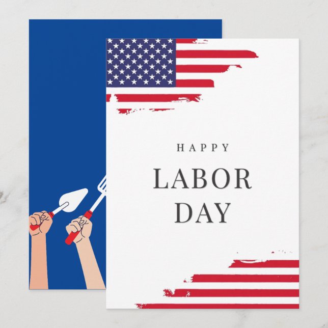Tarjeta De Agradecimiento Feliz Día del Trabajo (Anverso / Reverso)