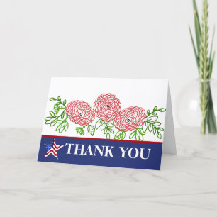 Tarjeta De Agradecimiento Feliz Día del Veterano Flor de Amapola