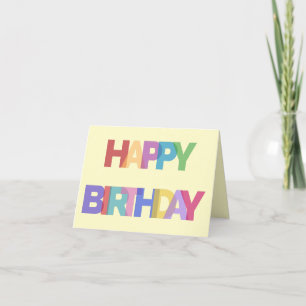 Tarjeta De Agradecimiento Feliz diseño de cumpleaños en colores alegres