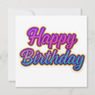 Tarjeta De Agradecimiento Feliz diseño de tipografía de cumpleaños en rosa, 