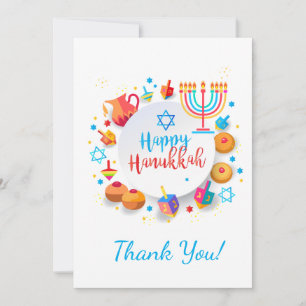 Tarjeta De Agradecimiento Feliz Fiesta Hanukkah, hermosa decoración, judía