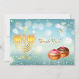 Tarjeta De Agradecimiento Feliz Fiesta Hanukkah, hermosa decoración, judía