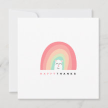 Feliz Gracias Animal Personalizado Arcoíris Lindo