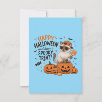 Tarjeta De Agradecimiento Feliz Halloween Calabazas de Tratamiento Espeluzna