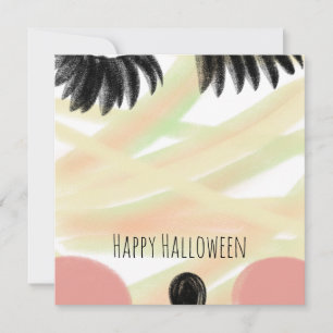 Tarjeta De Agradecimiento Feliz Halloween Momia Dibujada a Mano