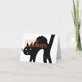Tarjeta De Agradecimiento Feliz Halloween Scary Cat Halloween