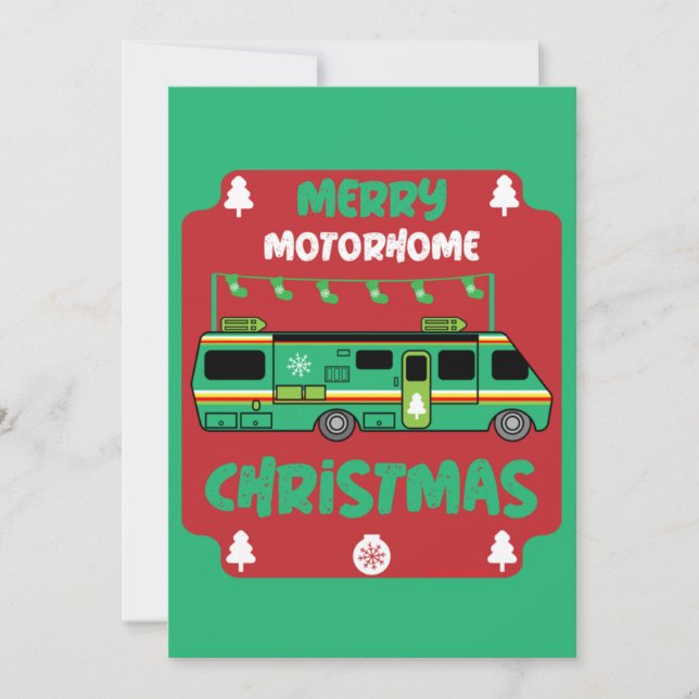 Tarjeta De Agradecimiento Feliz Navidad a Motorhom RV (Anverso)