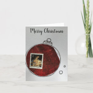 Tarjeta De Agradecimiento Feliz Navidad - adorno dibujado a mano 2020-11