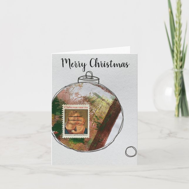 Tarjeta De Agradecimiento Feliz Navidad - adorno dibujado a mano 2020-3 (Anverso)