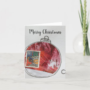Tarjeta De Agradecimiento Feliz Navidad - adorno dibujado a mano 2020-4