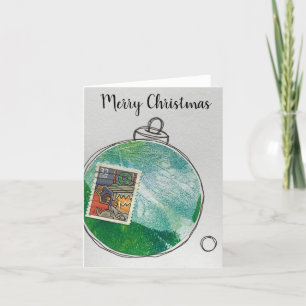 Tarjeta De Agradecimiento Feliz Navidad - adorno dibujado a mano 2020-5