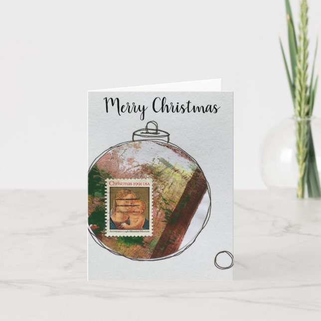 Tarjeta De Agradecimiento Feliz Navidad - adorno dibujado a mano 2020-9 (Anverso)