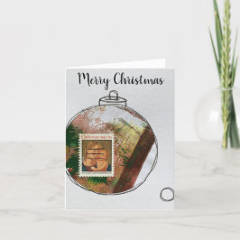 Tarjeta De Agradecimiento Feliz Navidad - adorno dibujado a mano 2020-9