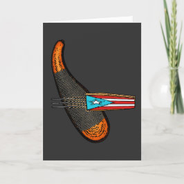 Tarjeta De Agradecimiento Feliz Navidad Bandera de Puerto Rico Guiro Boricua