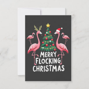 Tarjeta De Agradecimiento Feliz Navidad con Flamencos Navideños