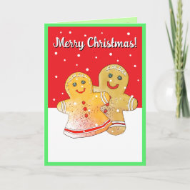Tarjeta De Agradecimiento Feliz Navidad Gingerbread Card