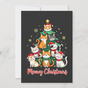 Tarjeta De Agradecimiento Feliz Navidad Graciosa Navidad Catmas Kitten Xmas