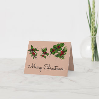 Tarjeta De Agradecimiento Feliz Navidad Hollies